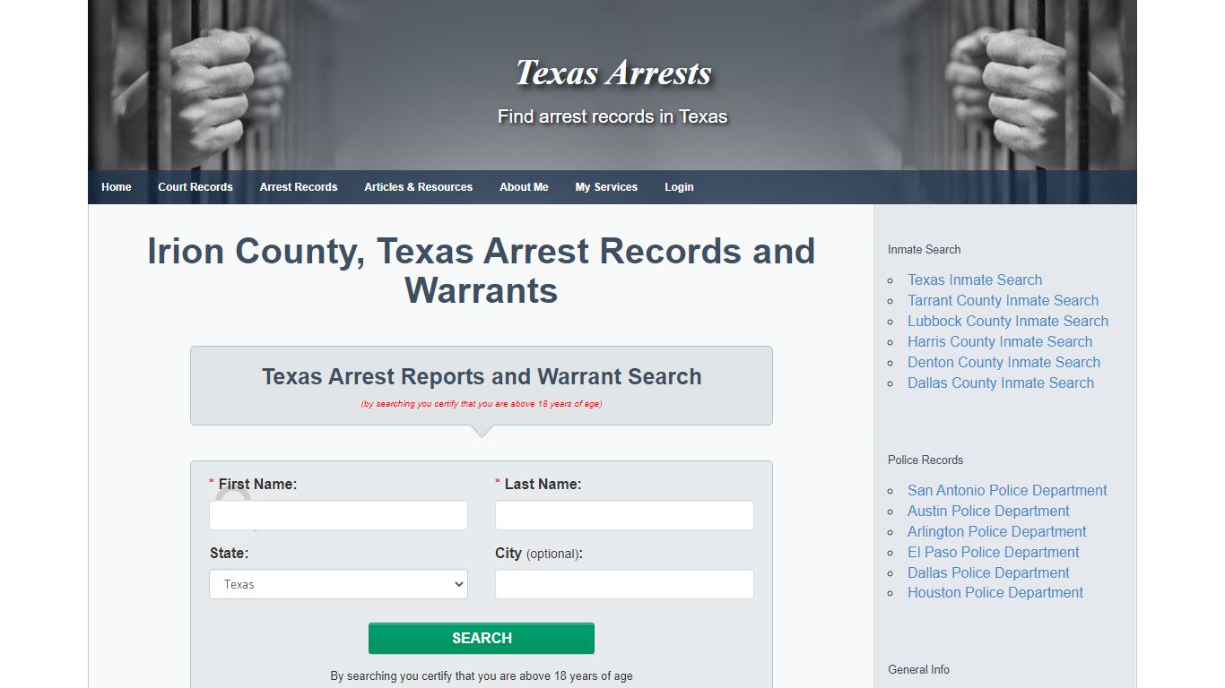 Irion County, Texas Arrest Records and Warrants