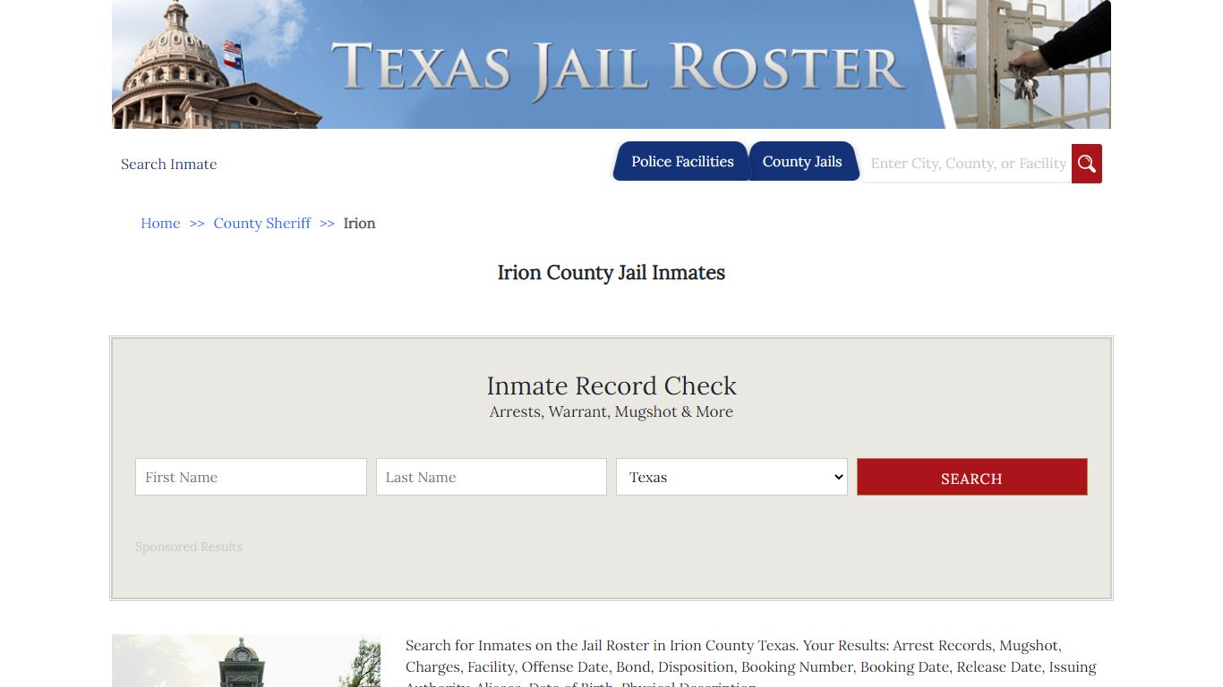 Irion County Jail Inmates - Jail Roster Search